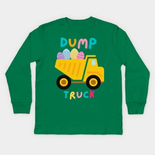 I love Dump Trucks Construction Birthday Party, Dump Truck Kids Long Sleeve T-Shirt